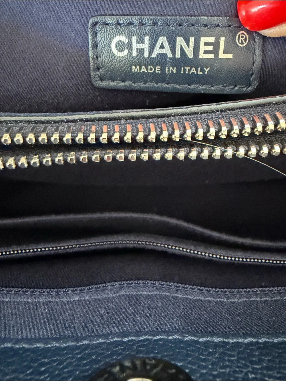 CHANEL Large Neo Executive shopper tote handbag navy blue